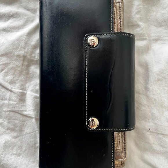 Kate Spade Black and Metallic Gold Leather Wallet/Wristlet - Picture 6 of 7